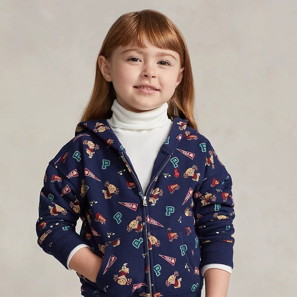 NWT❤️Ralph Lauren Polo Bear Fleece Full-Zip Hoodie szL(12-14)